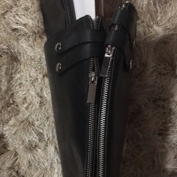 RACHEL ZOE NWT REAL LEATHER KNEE HIGH PLATFORM LUG SOLE BOOTS SIZE 8 - Picture 6 of 9